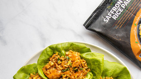 Shrimp Paella Lettuce Cups