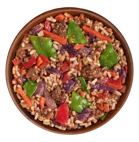 Spicy Thai Basil Beef Bowl With A Spicy Thai Basil Sauce